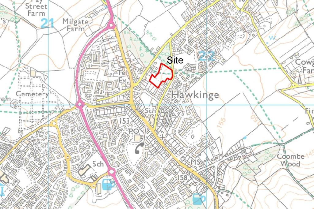 2. Development Description and Location Development Location The site is located at land off Mill Lane, Hawkinge, Figure 1.