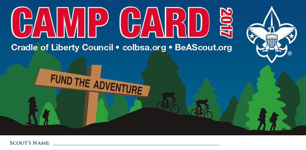 prizes: 100% Camperships to a Cradle of Liberty Summer Camp and even larger gift cards!