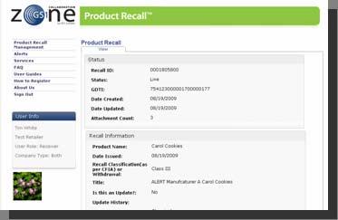 standard format & single location - Retailer uses this standardized recall