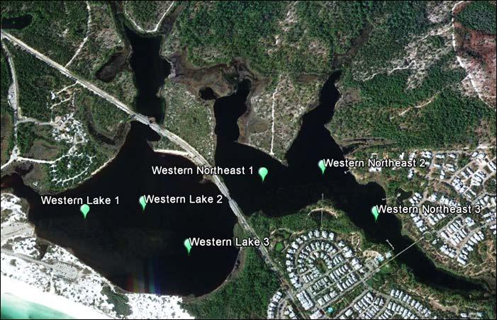 Western Lake, Walton County Lake Description Outfall: present Watershed area: 275 hectares Lake surface area: 69 hectares Average depth: 2.