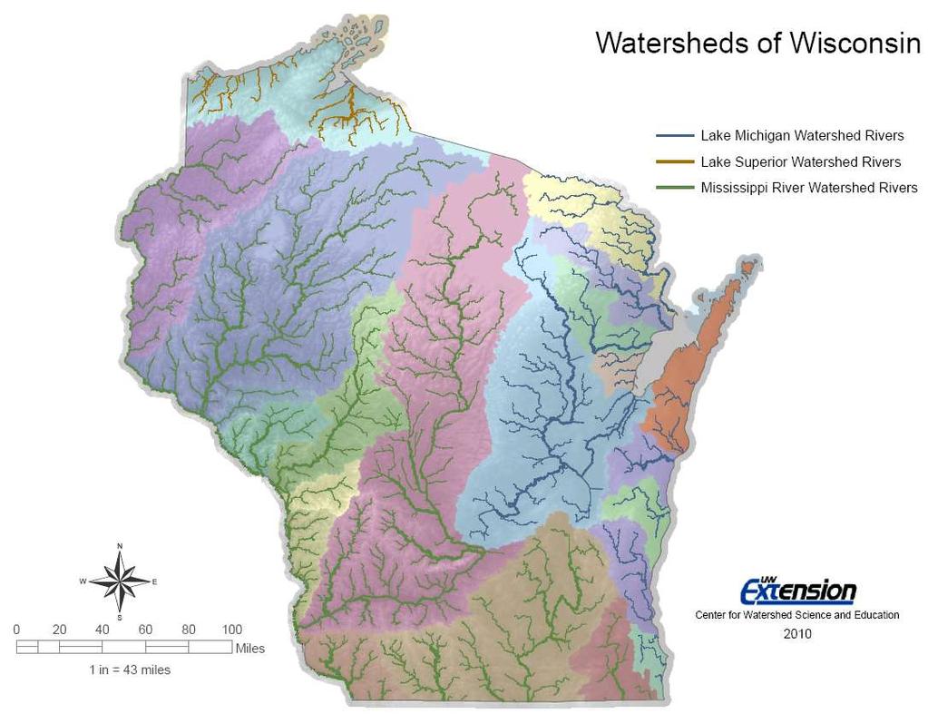 Major watersheds can be divided into regional watersheds that helps us to