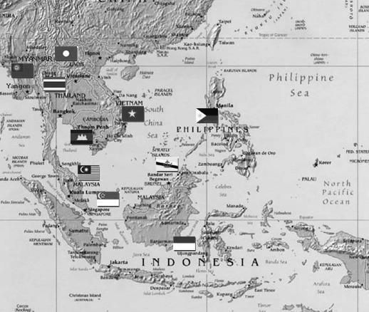 Malaysia Myanmar Philippines Singapore Thailand Viet Nam Land (1000