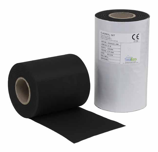 Cladseal EXT Cladseal EXT is an elastomeric waterproofing strip based on the rubber polymer EPDM with a low water vapour transmission factor.