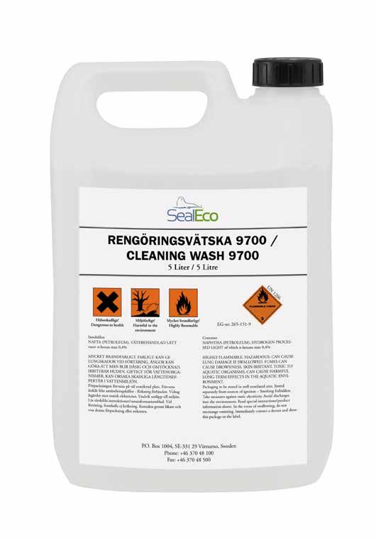Cleaning Wash 9700 Cleaning Wash 9700 is a technical petrol used for cleaning weathered rubber membranes before