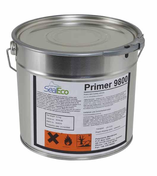 Primer 9800 Polymer based primer. Base: Primer based on a synthetic rubber and synthetic resins, dissolved in inflammable organic solvents.