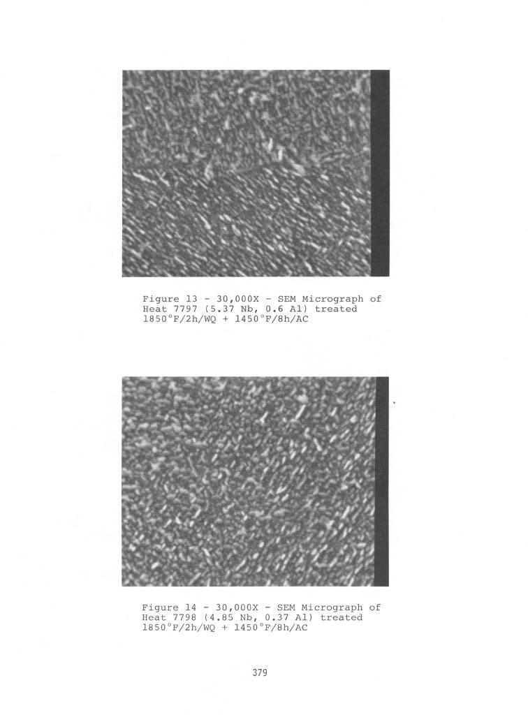 Figure 13-30,000x - SEM Micrograph of Heat 7797 (5.37 Nb, 0.