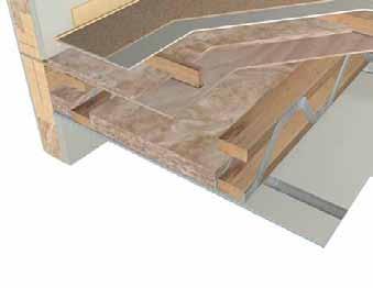 6.5.2 Design details: Separating floors Separating floors Timber frame floor with metal web joists ( RD E-FT-3) Advantages 3 The resilient deep battens and Floorfoam Easy Edge Strip isolate the floor