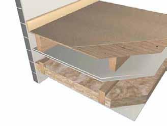 6.5.2 Design details: Separating floors Separating floors Upgrading existing timber floor with new ceiling Advantages Sf12 3 The independent ceiling provides good acoustic isolation 3 Earthwool