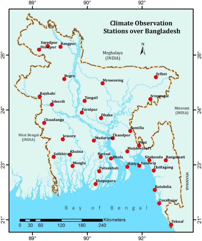 Observed changes climate of Bangladesh Mean daily temperature of Bangladesh has increased with a rate of 1.