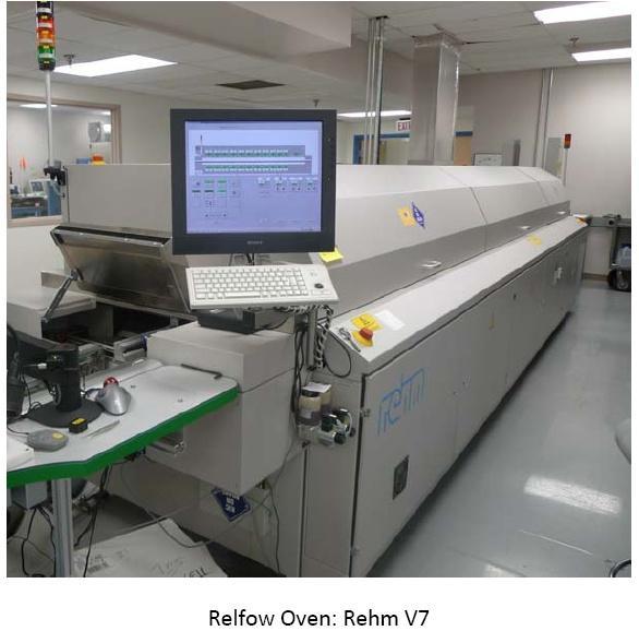 7 Reflow Oven A 13-zone Rehm V7 convection reflow oven was used for reflow shown in Figure 3.7. The reflow gas was nitrogen.