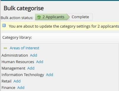 Select one or more categories from the category library by clicking Add.