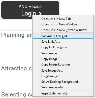 ANU Recruit: Recruitment Manual & Process Guide Getting Started Pop-Ups Ensure that you have disabled the Pop-up Blocker on your web browser.