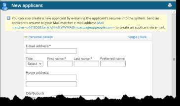 Manually Add an Applicant to the Job What you need to do What you will see Step 1 Click New Applicant in the right-hand menu.