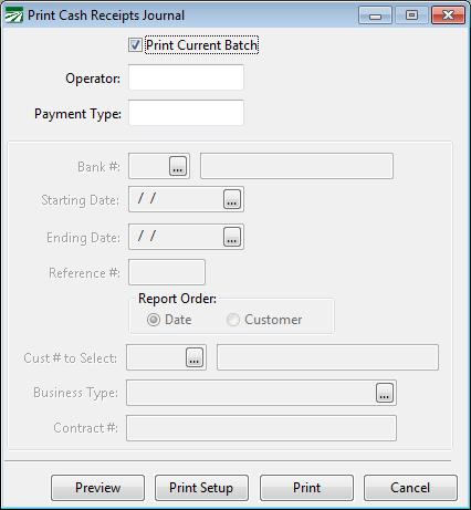 Cash Receipts Journal The Cash Receipts Journal updates the payments and deposit total to the general ledger.