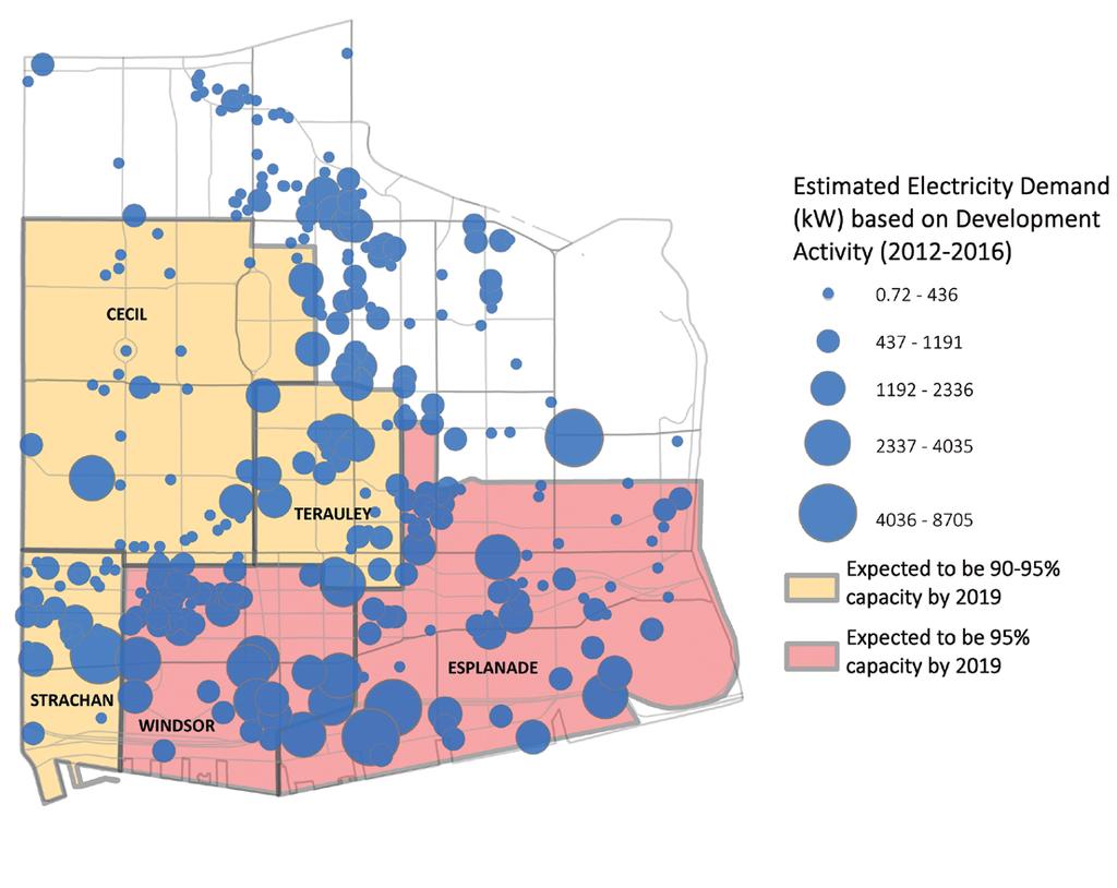 TOcore Energy Strategy 21 Figure 2: Downtown transformer stations are expected to be over 90% loaded by 2019 and demand will continue to increase as the development pipeline is built-out.