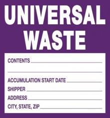 Universal Waste Lamps Proper Handling Procedures As soon as the first lamp is placed in the container, that container must be labeled with the words Universal Waste- Lamps and must be dated.