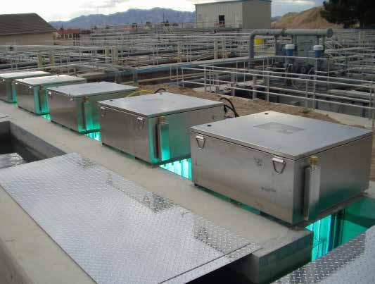 1. UV Disinfection When wastewater pathogens are exposed to UV light, their cells become damaged and this damage inhibits reproduction.