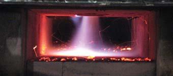 The extensive refractory brick lining of both burn chambers, produces and absorbs the chamber s high burn temperatures