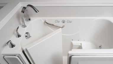 innovation. Every walk-in tub features a strong stainless steel latch that is simple to use, and can be easily adjusted using the lever.
