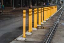 markers, modular curb systems, guard rail and sign post reflectors, pedestrian safety signs, snow poles and type III barricades.