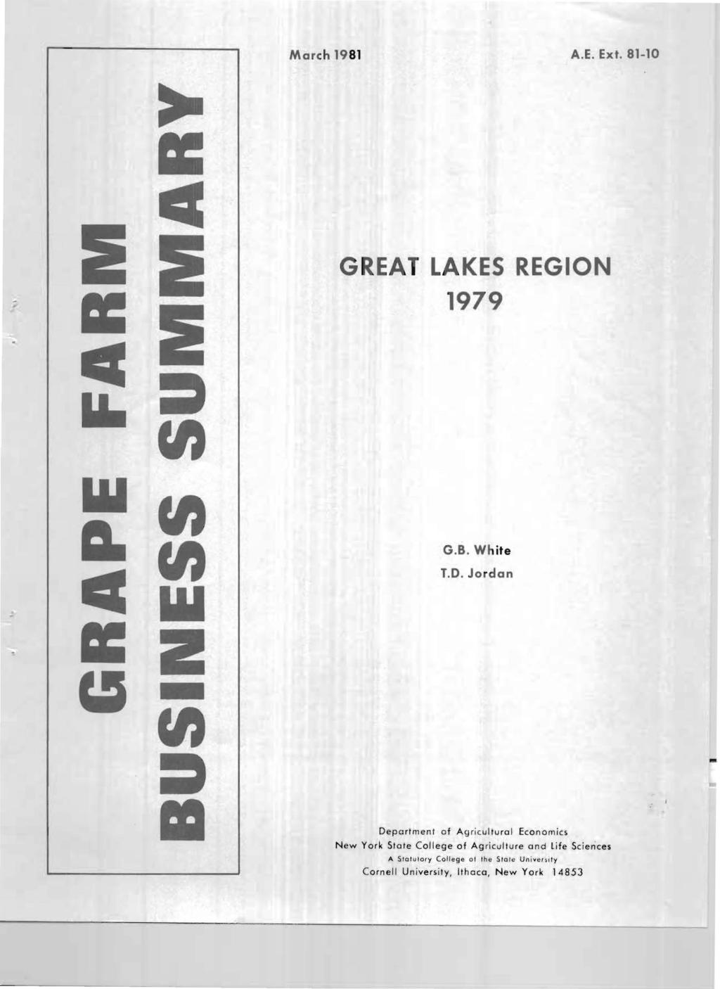 - March 1981 A.E. Ext. 81-10 GREAT LAKES REGION 1979 G.B. Wh ite T.D.