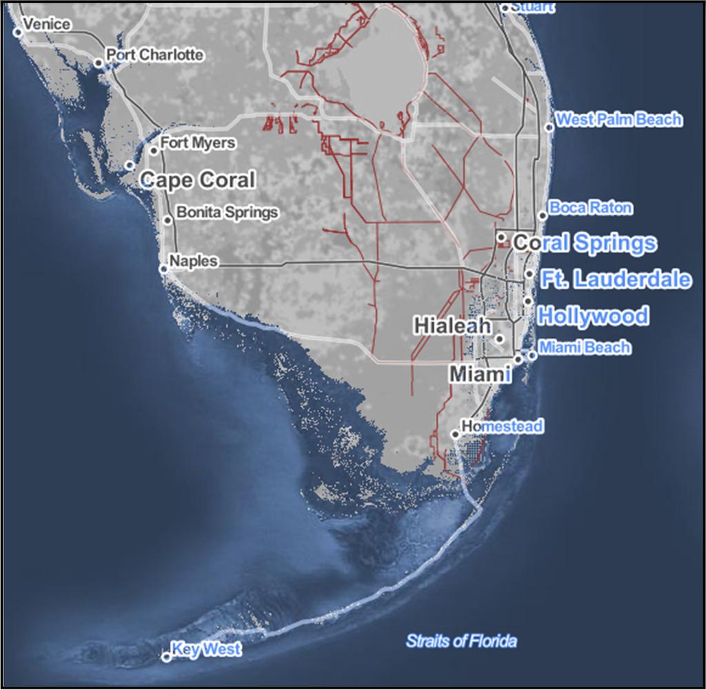 How Big Will Florida Bay Be? Maps include storm surge (Climate Central 2012, Surging Seas 2.