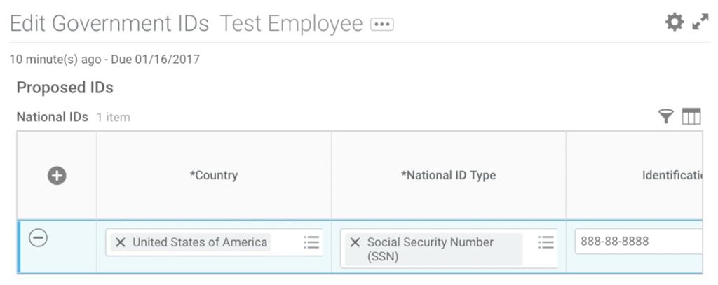 Employee Onboarding: Edit Government IDs 1. Click on the cloud icon on the right top corner a. Click [Inbox] Icon from the list 2. Complete all of the items in inbox, including Edit Government IDs 3.