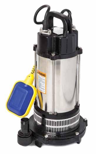 protects from water entering motor Built-in float switch for automatic liquid level operation Pump Performance: W- SUBMERSIBLE PUMP AquaDrain - Suitable for pumping clear water, treated filtered
