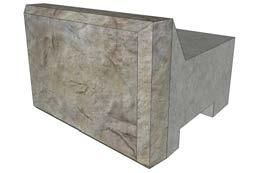 Top of Wall Blocks Top Block Half Top Block Wall Coverage Batter Front Face Dimensions Wall Coverage Batter 5.33 sf 3.6 16 in x 48 in 2.67 sf 3.