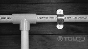 pipe. Other approaches are a split ring hanger or a special escutcheon which prevents upward movement of the sprinkler through the ceiling.