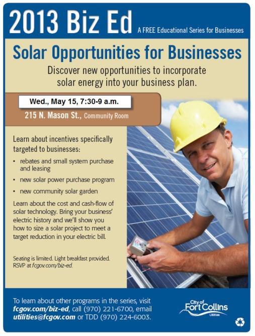 BIZ Solar Fort Collins ClimateWise Biz Ed Program