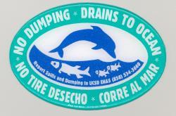 Mark new storm drains with concrete stamp. 2. Ensure personnel are aware that only rain should go into storm drains. 3.