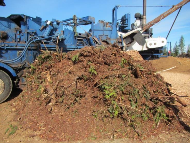 11). Contamination levels (inorganics) are usually high in delimber-debarker residue as it is usually scraped away by a skidder or bulldozer to clear space beside the chipper.
