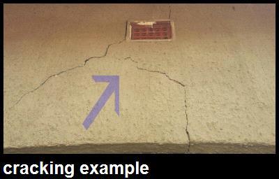 Cracking to Masonry or Concrete Elements: * Cracks are evident to the right elevation outside of the bedroom 1 and bedroom 2 areas.