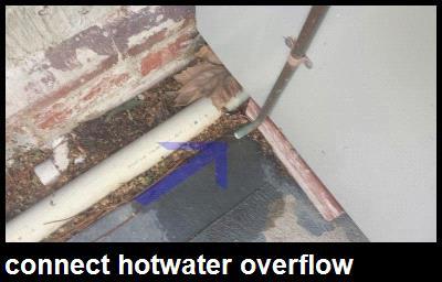 Hot water units that release water alongside or near to building walls should be piped to a drain (if not possible then several meters away from the building) as the resulting wet area is highly