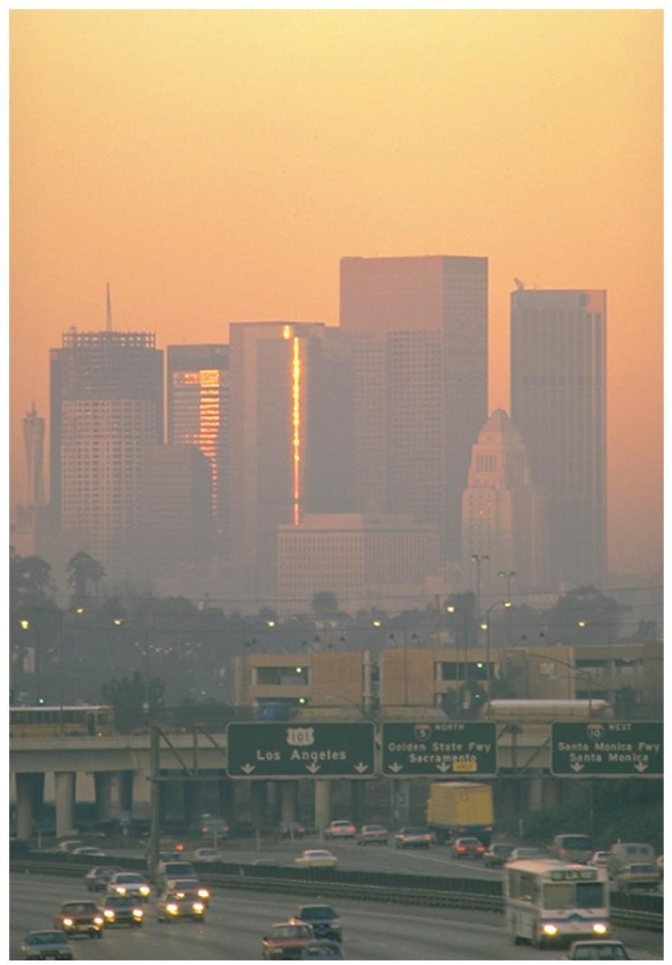 Photochemical Smog What we recognize as smog, the brownish haze that hangs above major urban areas is largely NO 2, nitrogen dioxide NO 2