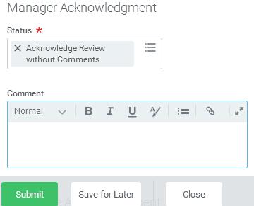 17. Review employee comments and perform final acknowledgement.
