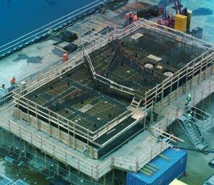 Float-over installation of topsides on concrete substructure. 13 Experienced project managers. Concept development.
