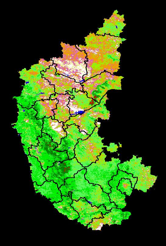 Karnataka state administrative boundaries overlaid