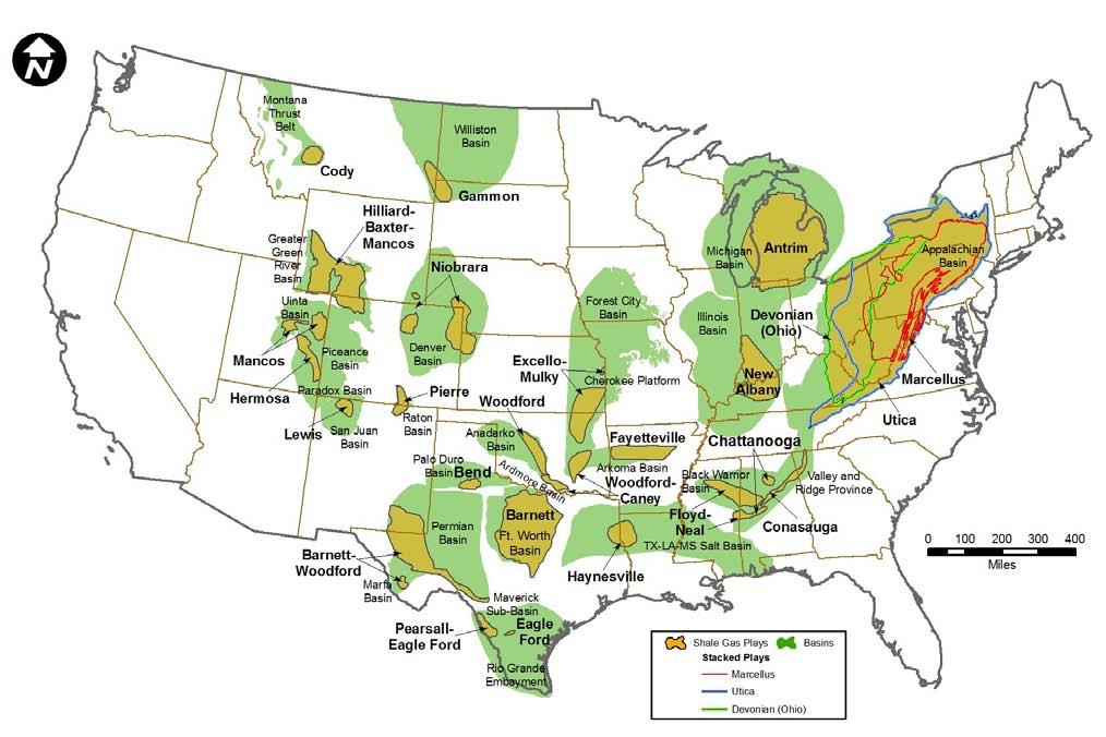 Shale Gas Basins of the U.S.