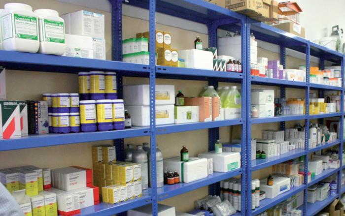 A meticulous storage of medicines at one of the