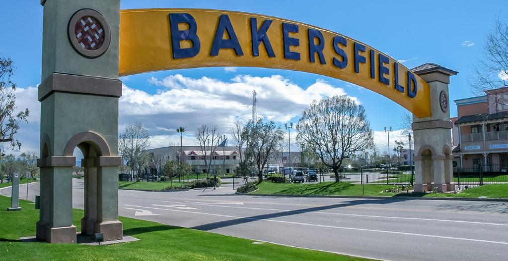 LOCATION OVERVIEW BAKERSFIELD The Southern Gateway to the Central Valley. Bakersfield is the 9th largest city in California, with the City population of 378,380 according to the U.S. Census Bureau estimates for 2016.