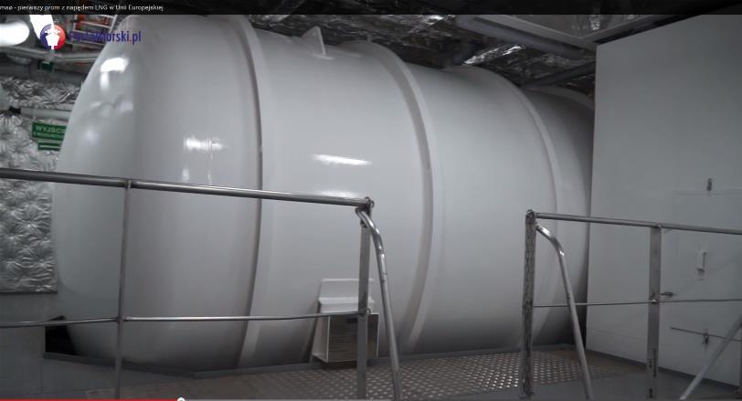 LNG tank with integrated TCS