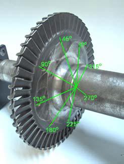 The selected shaft, which is a small turbocharger shaft, can be seen in Figure 3. The turbine rotor consists of 50 vanes and the compressor rotor consists of 20 blades.