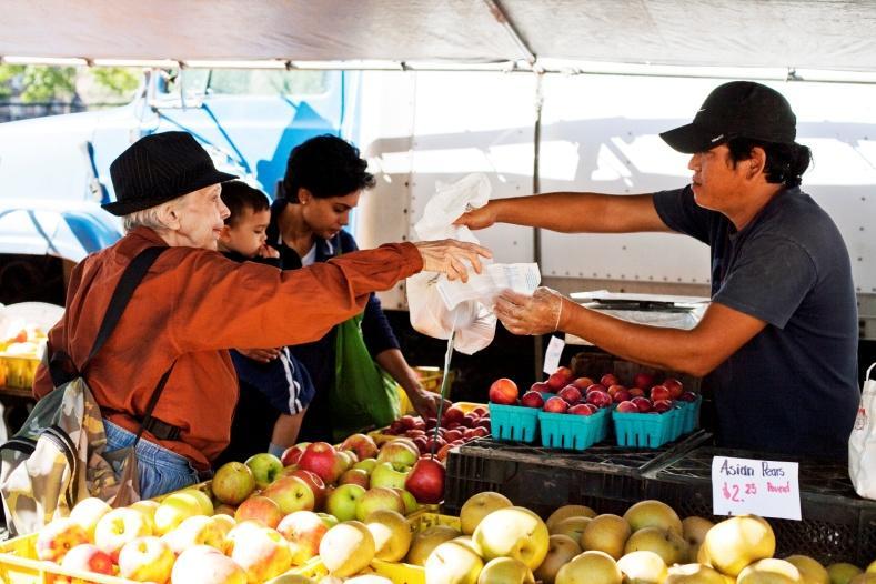 provided with an orientation around the types of benefits accepted in the market including SNAP, Health Bucks, and the Farmers Market Nutrition