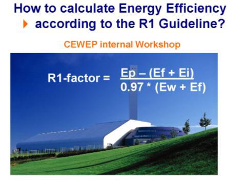 The R1 Index or R1 Efficiency The EU Directive 2008 has introduced a new index aimed at qualifying the energy recovery from waste as a recovery process rather than as a disposal process Guidelines
