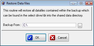 Restore This option enables you to restore a backup file from a location.