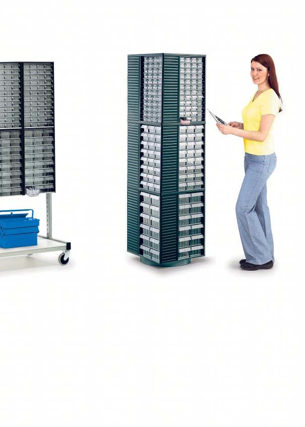 SPACEMISER Perfect for the location, storage and identification of thousands of small components. Such assemblies offer storage for up to 4.320 different items on a floor area of only 0,25 sqm.