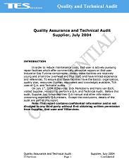 TEServices Audits AUDITS: Technical Audits Knowledge Capability