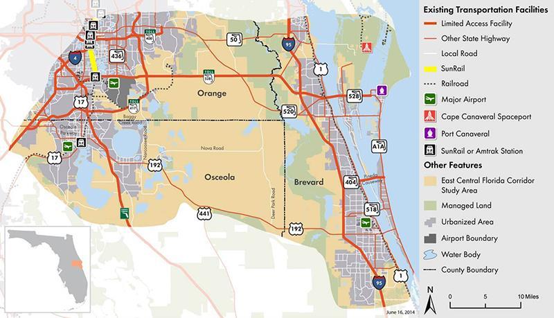 The Future of Our Transportation Corridors Tampa Bay to Central Florida» East Central Florida Corridor